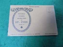 VINTAGE UK CORNWALL: St Ives Lettercard Sepia Frith - St.Ives