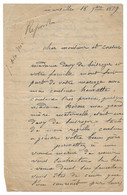 1879 MARSEILLE - AUBRY DE LA NOE JULES CESAR ANTOINE - LETTRE A ROBERT MITCHELL (DEPUTE) - L.A.S. AUTOGRAPHE SIGNATURE - Altri & Non Classificati