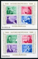 ROMANIA 1980 INTEREUROPA: Beethoven And Enescu Blocks MNH / **.  Michel Blocks 169-170 - Ongebruikt