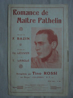 Ancien - Partition Romance De Pathelin Musique F. Bazin - Chansonniers