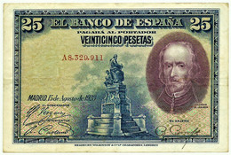 ESPAÑA - 25 Pesetas - 15.08.1928 - Pick 74.b - Serie A - Pedro Calderón De La Barca - Kingdom - 1-2-5-25 Pesetas