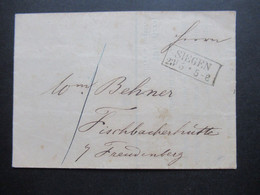 AD Preussen 23.5.1859 Stempel Ra2 Siegen - Fischerbacherhütte B. Freudenberg Nota Preuss. Lotterie Einnehmer - Cartas & Documentos