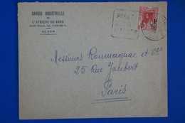 J9 ALGERIE BELLE LETTRE 1938 ALGER POUR PARIS +SURTAXE + AFFRANCH. PLAISANT - Lettres & Documents
