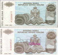 Croatia Pick-number: R25a Uncirculated 1993 100 Million. Dinara - Croatie