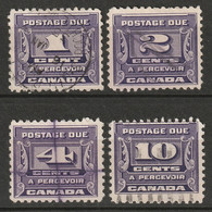 Canada 1933 Sc J11-4  Postage Due Set Used - Segnatasse