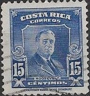 COSTA RICA 1947 Franklin D. Roosevelt - 15c - Blue FU - Costa Rica