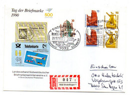 Allemagne --1990--Lettre Recommandée De SINDELFINGEN  Pour STUTTGART....timbres...cachets - Lettres & Documents