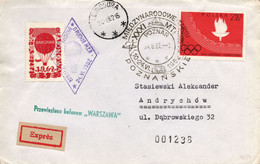 Poland 1962 Cover Posted By Balloon Post From Poznan To Andrychow With Special Cancel 31th Trade Fair - Palloni