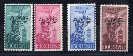 Trieste Zona A - Serie "Campidoglio" Sass. 13/16 * MLH (100 Lire Siglato Alberto Diena) - Posta Aerea