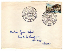 1958--lettre De PARIS-75 Pour MONTARGIS-45 --tp LOURDES Seul Sur Lettre..cachet Provisoire FOIRE DE PARIS PHILATELIE - Lettres & Documents