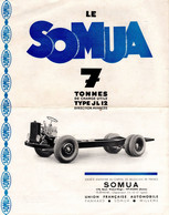 Prospectus SOMUA  JL 12 Publicité - Camions