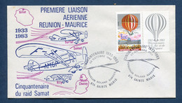 ⭐ France - Premier Jour - FDC - Premiere Liaison Aérienne Réunion Maurice - 1983 ⭐ - 1980-1989
