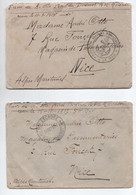 1917/1918 - LOT De 2 ENVELOPPES ECRITES Du CUIRASSE DIDEROT (MARSEILLE) 1ere ESCADRE / MARINE FRANCAISE SERVICE A LA MER - Seepost