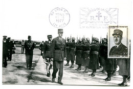 Thème Général De Gaulle - Flamme Lyon Novembre 1990 - Sur Carte Photo Lyon Bron 14 Sept 1944  - R 6020 - De Gaulle (General)