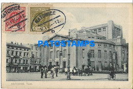151530 POLAND KATOWICE BUILDING THEATRE CIRCULATED TO ARGENTINA POSTAL POSTCARD - Pologne