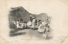 Tiaret Fete Au Village Nègre  Edit Geiser 1903  Envoi Mostaganem Vers Tours Timbre Taxe - Tiaret