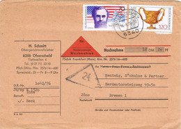 39051. Carta Envio Dinero Nachnahme DILLENBURG (Alemania Federal) 1976 To Bremen, Remitido OBERSCHELD - Lettres & Documents