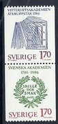 SWEDEN 1986 Academy Anniversaries MNH / **.  Michel 1382-83 - Unused Stamps