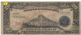 PHILIPPINES # 121a  '' VICTORY SERIE''  20 PESOS  Volcan MAYON TB  ( Surcharge En Rouge ""CENTRAL BANK Of The PHILIPPINE - Philippinen