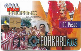 Philippines - PLDT (Chip) - Colourful Festivals - Exp.30.06.1999, Chip Gem2 Black, 100₱, Mint - Philippines