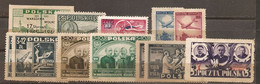 POLOGNE , Lot 12 Timbres Sans Gomme 1944-1950 - Sonstige & Ohne Zuordnung