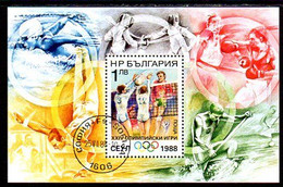 BULGARIA 1988 Olympic Games Block  Used.  Michel Block 180A - Used Stamps