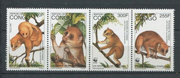 287 - CONGO 1997 - Yvert 1051/54 - WWF Singe Arctocebus Calabarensis - Neuf ** (MNH) Sans Trace De Charniere - Altri & Non Classificati