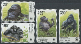 287 - CONGO 2002 - Yvert 1539/42 - WWF Singe - Neuf ** (MNH) Sans Trace De Charniere - Otros & Sin Clasificación