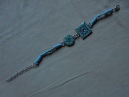 Vintage - Bijou Fantaisie - Bracelet émaux Bleus - Armbänder