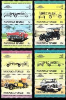 TUVALU-Nanumaga 1986 SPECIMEN Cars Automobiles Ser.II Se-te.PAIRS:4 (8 Stamps) - Tuvalu