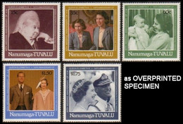 TUVALU-Nanumaga 1987 SPECIMEN Wedding Anniv SET:5 Stamps - Tuvalu