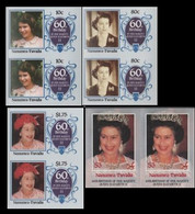 TUVALU-Nanumaga 1986 Q2 60th Birthday IMPERF.PAIRS:4 - Tuvalu