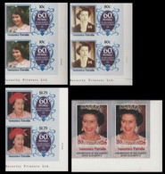 TUVALU-Nanumaga 1986 Q2 60th Birthday CORNER IMPERF.PAIRS:4 - Tuvalu