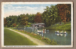 CPA USA - ILLINOIS - SPRINGFIELD - Boat House , Washington Park - TB PLAN Barques Animation Jolie Oblitération - Springfield – Illinois