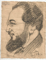 Dessin , Georges  CARLOU à La ROTONDE , Paris , 1932, Signé , Frais Fr 2.00 € - Dibujos