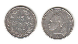 Liberia 25 Cents 1960  Argent  KM#16 - Liberia