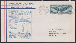 F-EX22032 US TRANS-ATLANTIC 1939 FIRST FLIGHT NEW YORK - LISBOA, PORTUGAL. - Autres & Non Classés