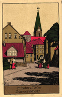 Minden I. W., Simeonstor, Steindruck AK, 1922 - Minden