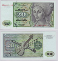 T145380 Banknote 20 DM Deutsche Mark Ro. 271b Schein 2.Jan. 1970 KN GE 0069892 K - 20 Deutsche Mark