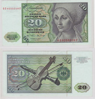 T145379 Banknote 20 DM Deutsche Mark Ro. 271b Schein 2.Jan. 1970 KN GE 0255510 F - 20 Deutsche Mark