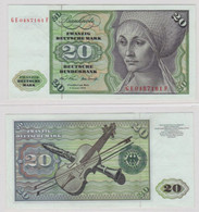 T145384 Banknote 20 DM Deutsche Mark Ro. 271b Schein 2.Jan. 1970 KN GE 0487161 F - 20 Deutsche Mark