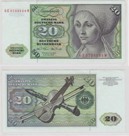 T145393 Banknote 20 DM Deutsche Mark Ro. 271b Schein 2.Jan. 1970 KN GE 3733134 M - 20 Deutsche Mark