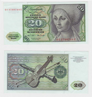 T145525 Banknote 20 DM Deutsche Mark Ro. 271a Schein 2.Jan. 1970 KN GC 2790744 E - 20 Deutsche Mark