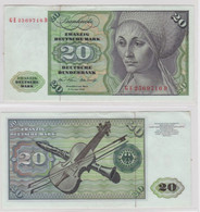 T145537 Banknote 20 DM Deutsche Mark Ro. 271b Schein 2.Jan. 1970 KN GE 2569716 D - 20 Deutsche Mark