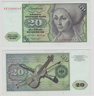 T145534 Banknote 20 DM Deutsche Mark Ro. 271b Schein 2.Jan. 1970 KN GE 1508018 F - 20 DM