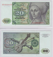 T145551 Banknote 20 DM Deutsche Mark Ro. 271b Schein 2.Jan. 1970 KN GE 4682385 V - 20 Deutsche Mark