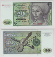 T145692 Banknote 20 DM Deutsche Mark Ro. 271b Schein 2.Jan. 1970 KN GE 4418544 G - 20 Deutsche Mark