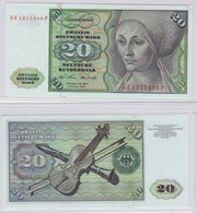 T145710 Banknote 20 DM Deutsche Mark Ro. 271b Schein 2.Jan. 1970 KN GE 1275448 P - 20 Deutsche Mark