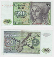 T145848 Banknote 20 DM Deutsche Mark Ro. 271a Schein 2.Jan. 1970 KN GC 7247830 B - 20 DM