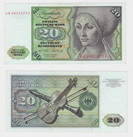 T145966 Banknote 20 DM Deutsche Mark Ro. 271a Schein 2.Jan. 1970 KN GB 3951577 F - 20 Deutsche Mark